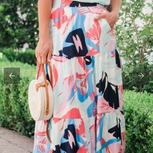 Gibson look paradise tiered maxi skirt Large